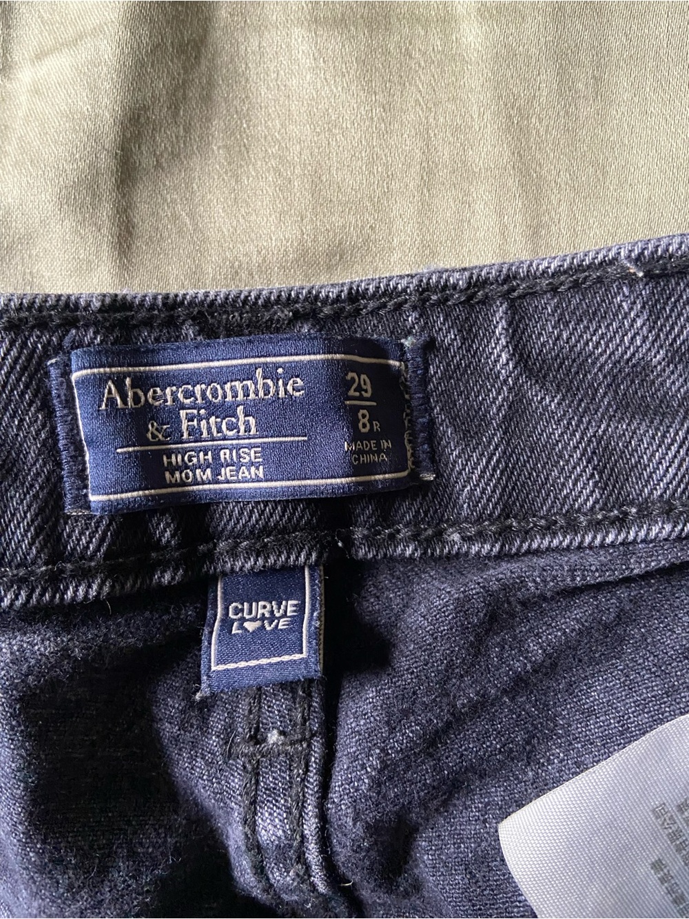 Abercrombie & Fitch Dark Indigo Mom Jeans